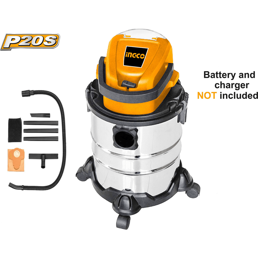 Ingco CVLI2005 20V Cordless Vacuum Cleaner 20L - KHM Megatools Corp. Ingco CVLI2005 20V Cordless Vacuum Cleaner 20L - KHM Megatools Corp.